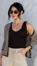 Regata Canelada Tricot Rayon Mel