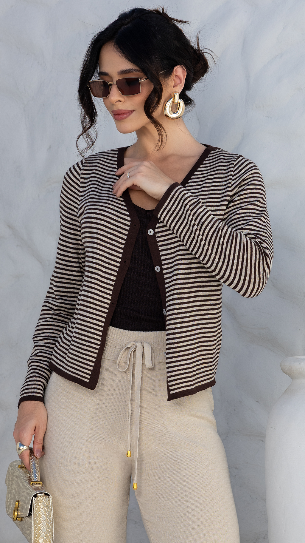 Casaco Listrado Tricot Maya