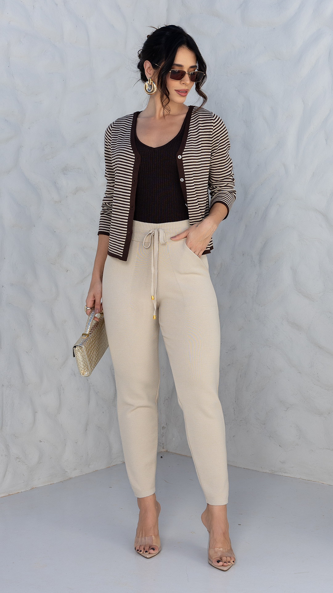 Casaco Listrado Tricot Maya